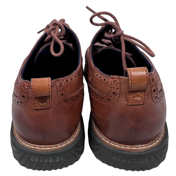 Cole Haan Grand Evolution Wingtip Oxford Shoes Men’s 11.5 M Brown Leather C26385 - Picture 4 of 9